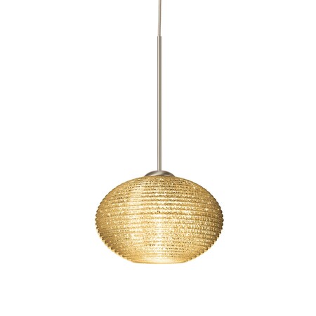 Besa Lighting Lasso Cord Pendant, Gold Glitter, Satin Nickel Finish, 1x50W Halogen 1XT-5612GD-SN
